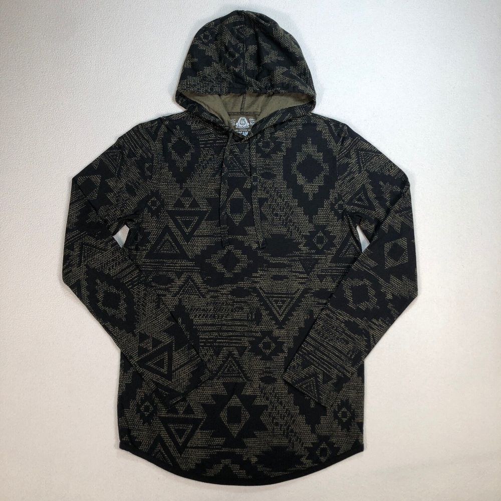 American Rag Cie‎ Hoodie Men's S Green Southwestern Aztec Tribal Sweathshirt